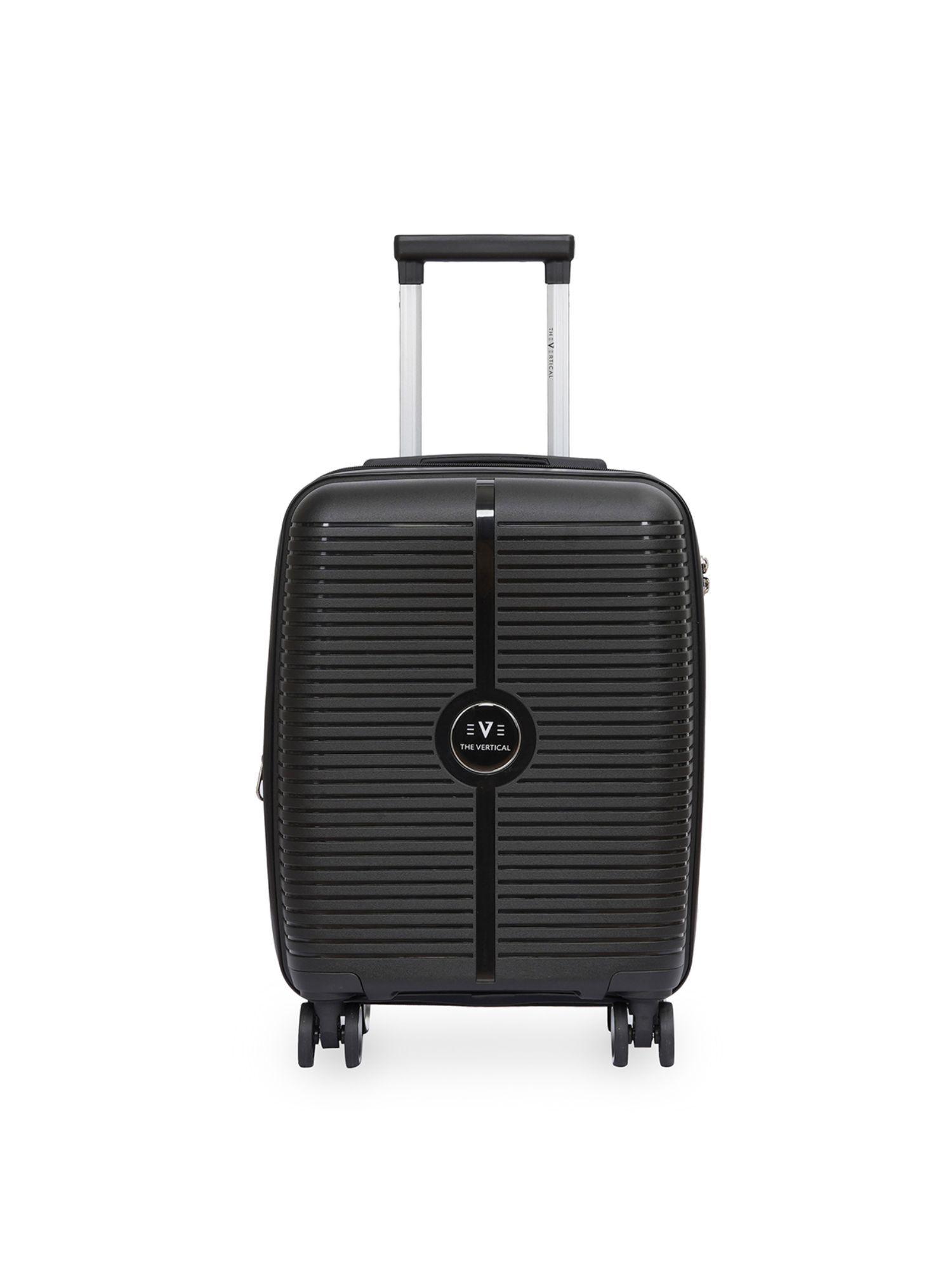 stellar unisex black hard luggage cabin trolley for travel