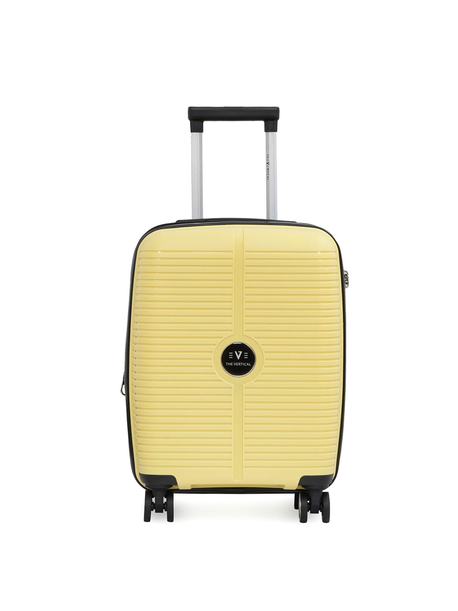 stellar unisex yellow hard luggage cabin trolley for travel