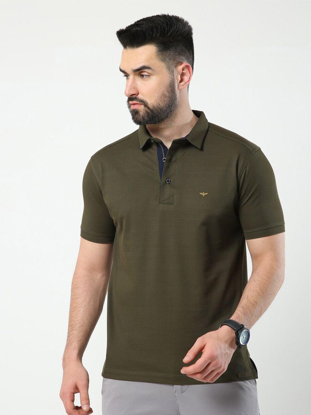 stellers polo collar cotton t-shirt