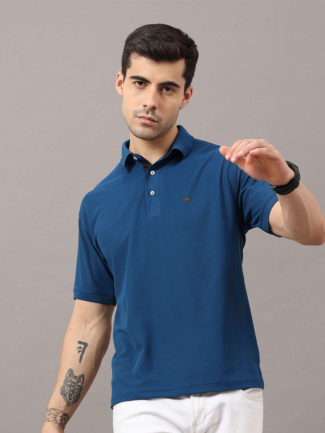 stellers men teal polo collar pockets t-shirt