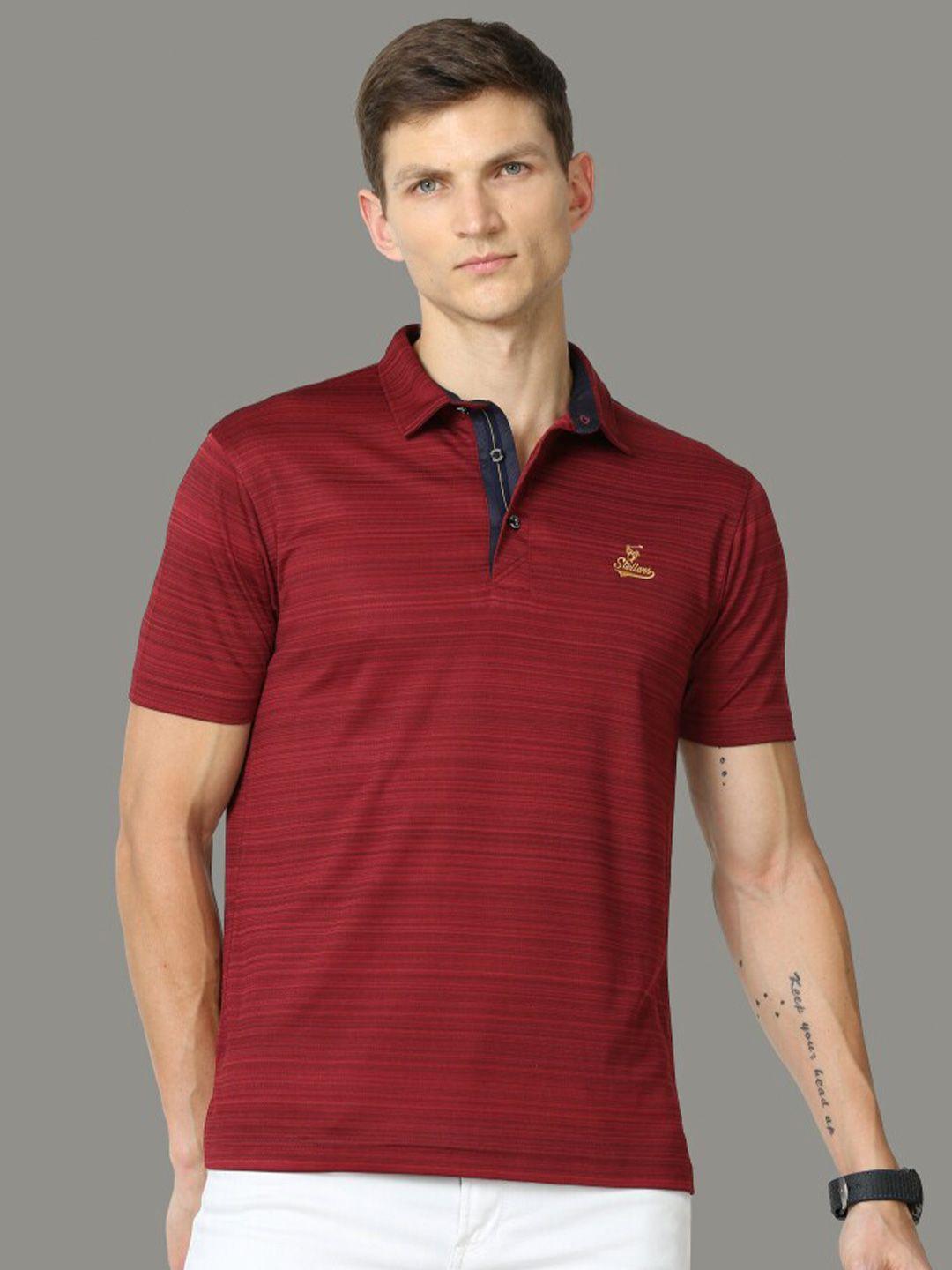 stellers striped polo collar t-shirt