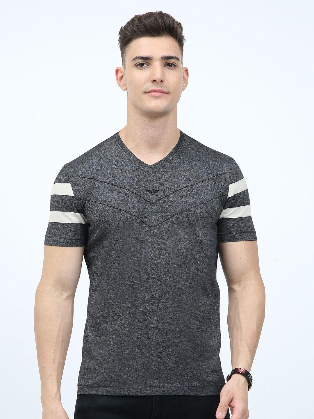 stellers striped v-neck short sleeves t-shirt