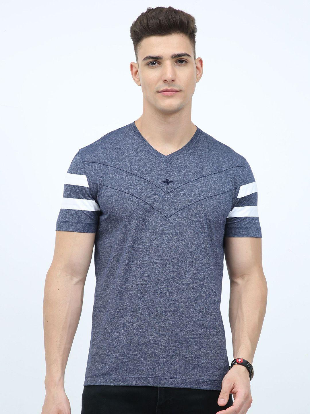 stellers striped v-neck short sleeves t-shirt
