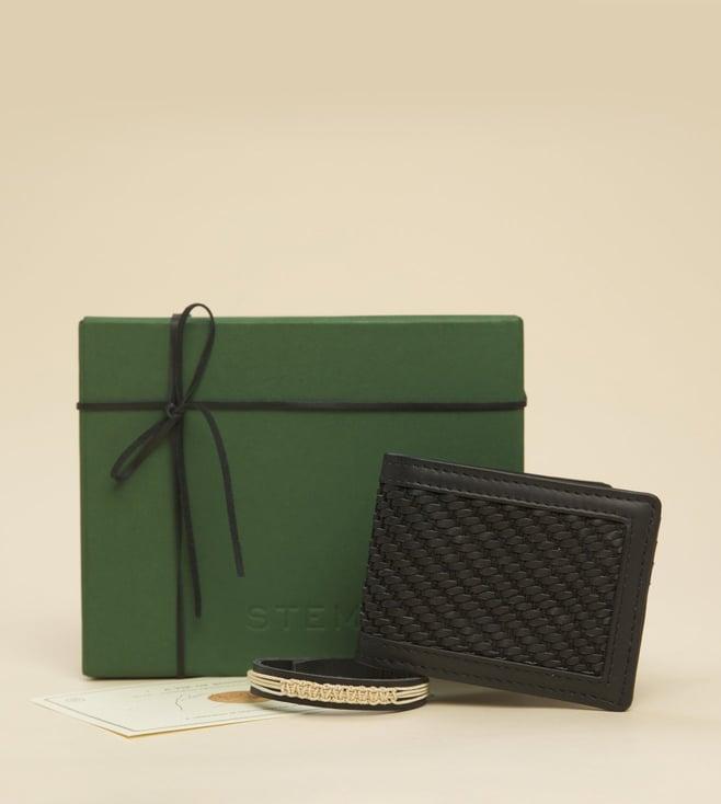 stem black luxe loom ethical leather accessory in a gift box
