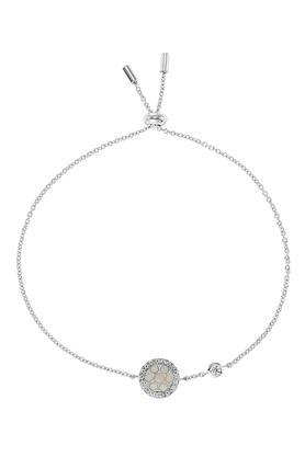 sterling silver crystal womens bracelet - jfs00519040