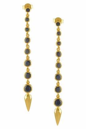 sterling silver gold plated blue sapphire ascending earrings