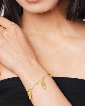 sterling silver gold-plated angel charm bracelet