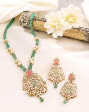 sterling silver gold-plated necklace & earrings set