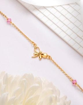 sterling silver gold-plated thread anklet