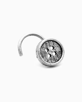 sterling silver oxidised button nosepin