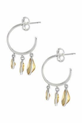 sterling silver pear marquise citrine hoop earrings