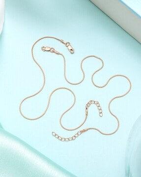 sterling silver rose gold-plated rope anklets