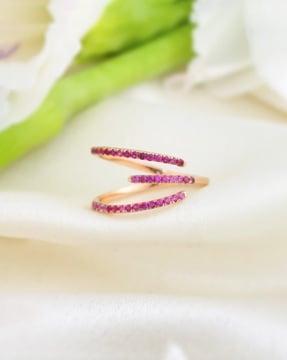 sterling silver rose gold-plated ruby ring