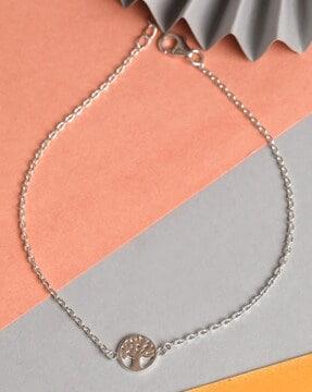 sterling silver tree of life anklet