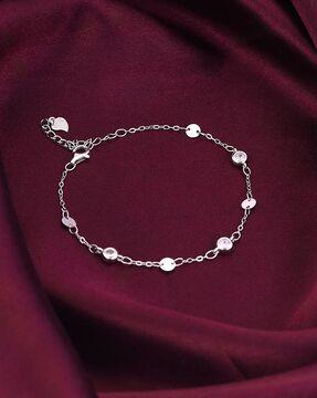 sterling silver zircon high on charm bracelet