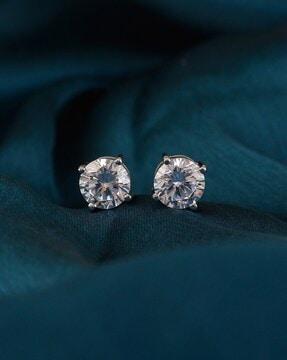 sterling silver american diamond stud earrings