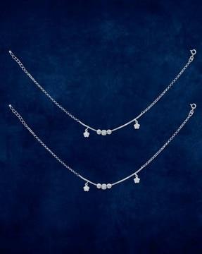 sterling silver anklets with charms