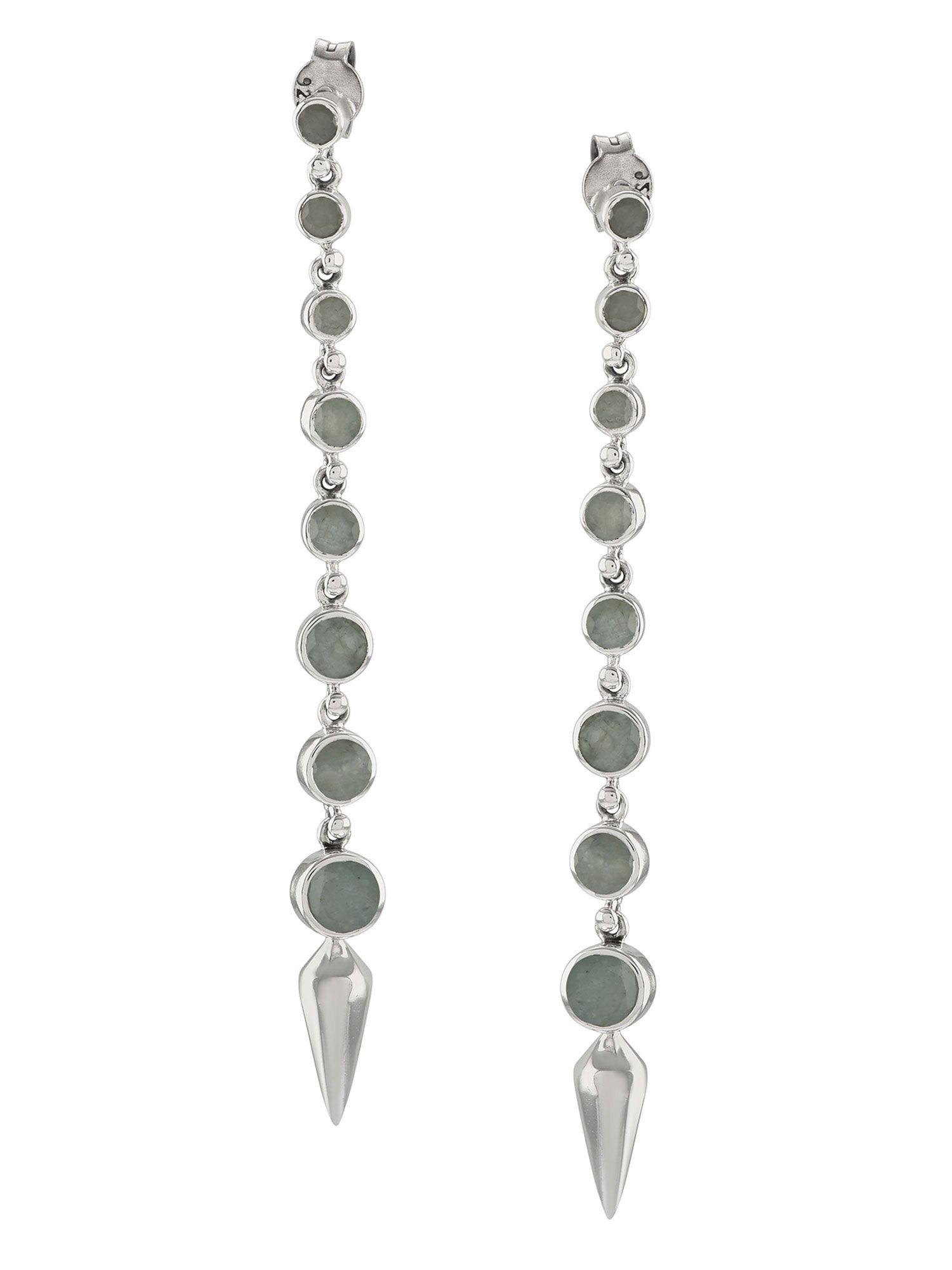 sterling silver aquamarine ascending earrings