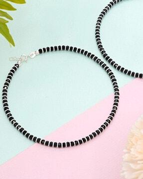 sterling silver beaded anklets