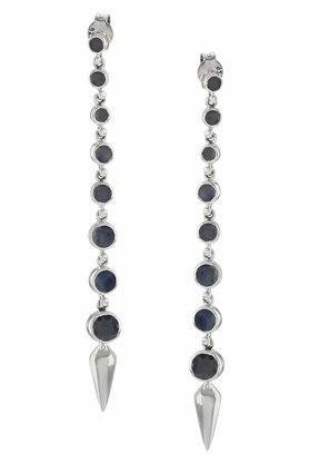 sterling silver blue sapphire ascending earrings