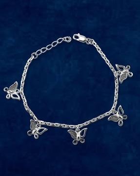 sterling silver butterfly charms bracelet
