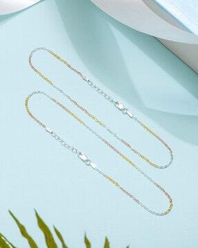 sterling silver cable chain anklet