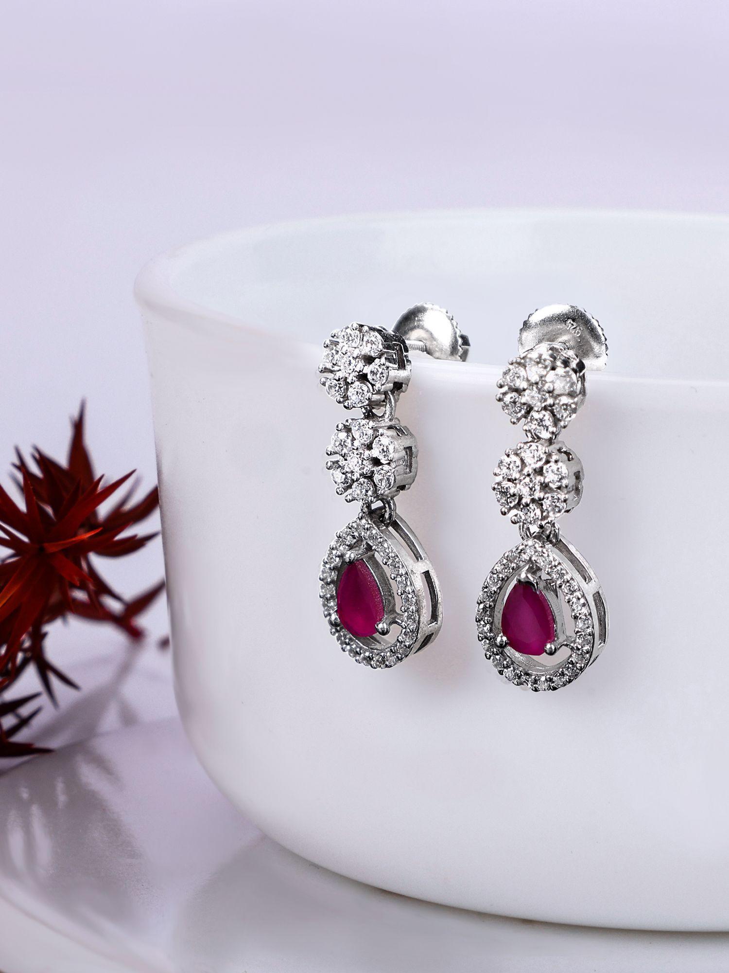 sterling silver cherry prunus earrings for womens and girls