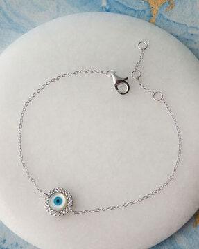 sterling silver evil-eye link bracelet