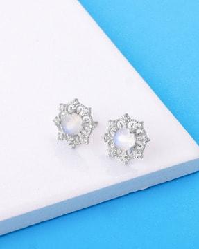 sterling silver floral stud earrings
