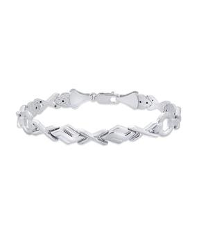 sterling silver geometric-design bracelet