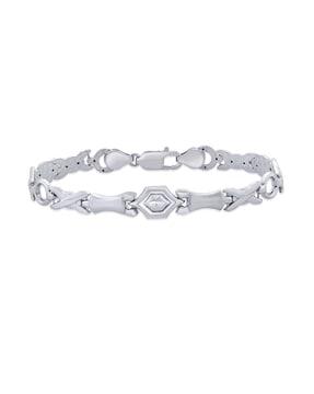 sterling silver geometric-design bracelet