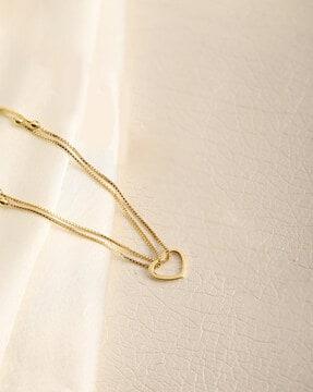 sterling silver gold-plated anklet with heart charm