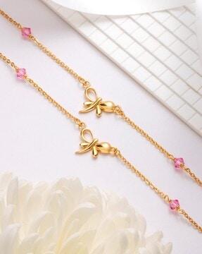 sterling silver gold-plated thread anklet