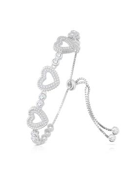 sterling silver heart shape link bracelet