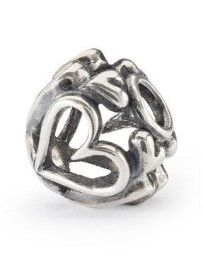 sterling silver hearts adorn organic pendant