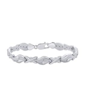 sterling silver leaf bracelet