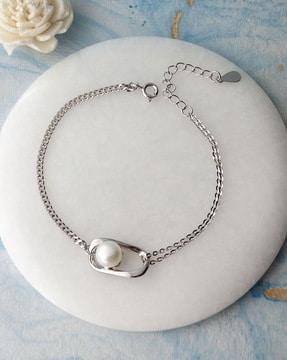 sterling silver pearl bracelet