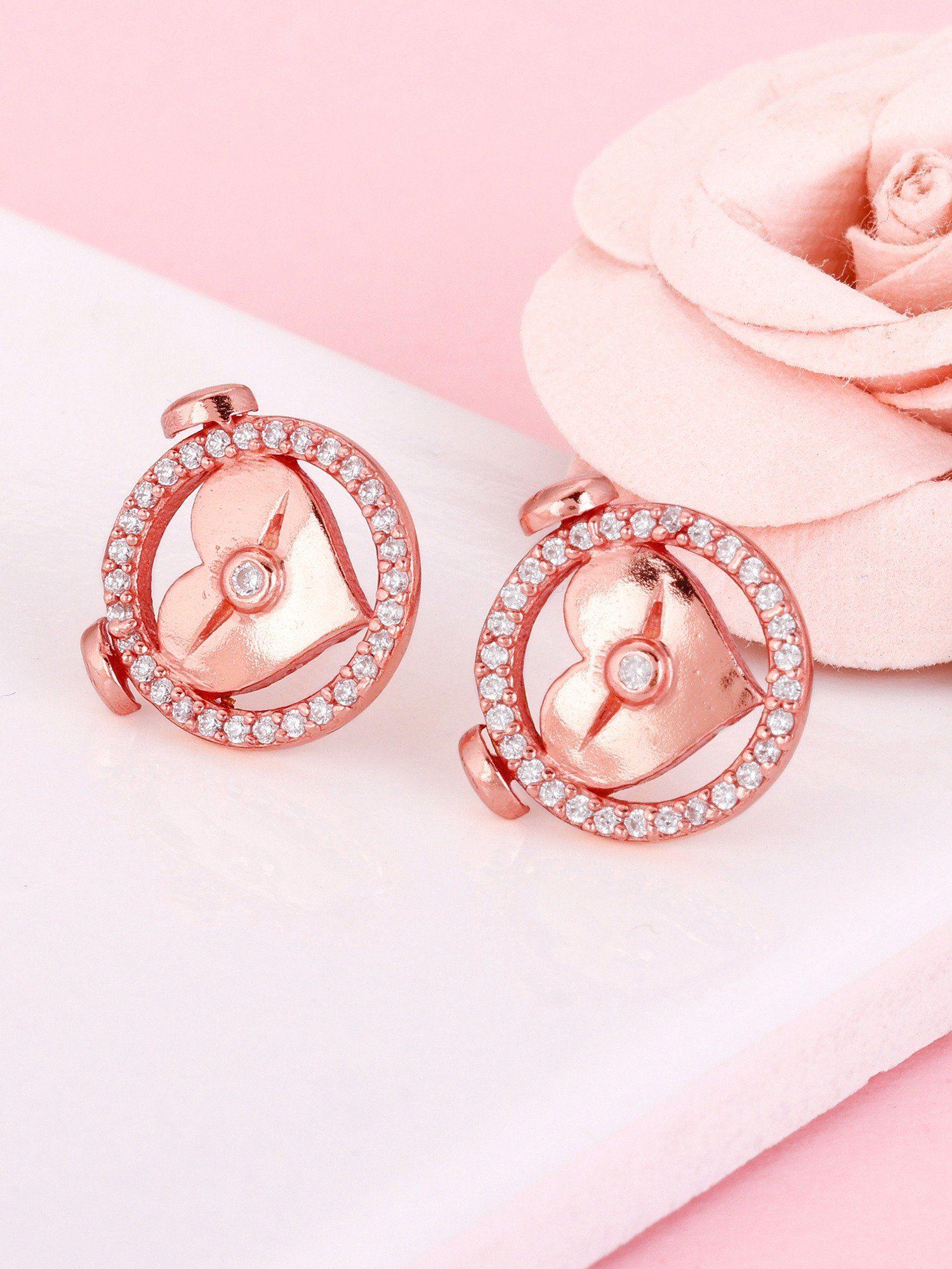 sterling silver rose gold i miss you stud earrings