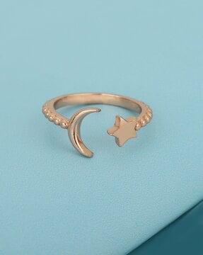 sterling silver rose gold plated adjustable ring