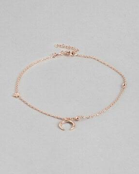 sterling silver rose gold-plated anklet