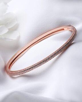 sterling silver rose gold-plated bold bangle