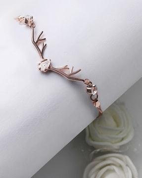 sterling silver rose gold-plated deer bracelet