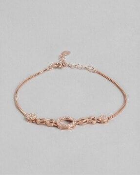 sterling silver rose gold-plated eternal circles bracelet