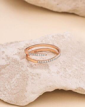 sterling silver rose gold-plated lucky mossanite ring