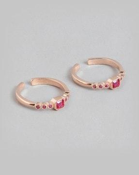 sterling silver rose gold-plated toe rings