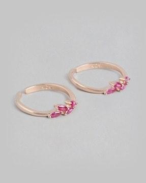 sterling silver rose gold-plated toe rings