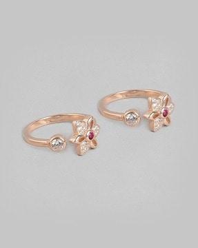 sterling silver rose gold-plated toe rings