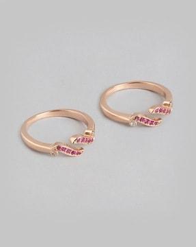 sterling silver rose gold-plated toe rings