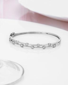 sterling silver stone-studded bangle