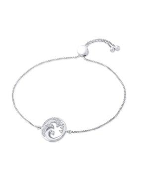 sterling silver stone-studded bracelet